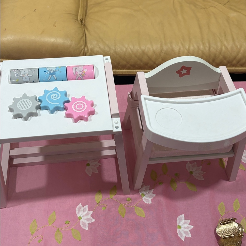 American Girl Bitty Baby Activity Table  lot set